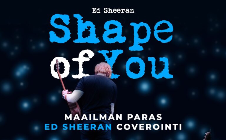 Shape of you tkestiä vasten artisti selin kitara kädessä.