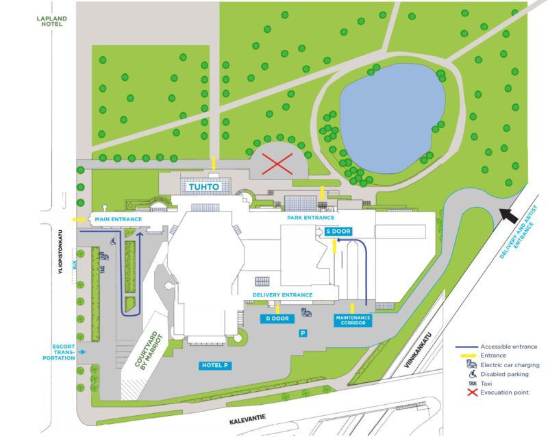 Yard map of Tampere Hall